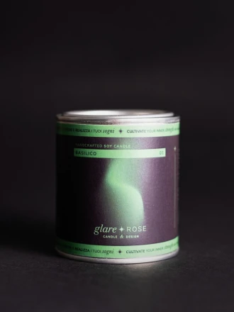 Candela al basilico in latta