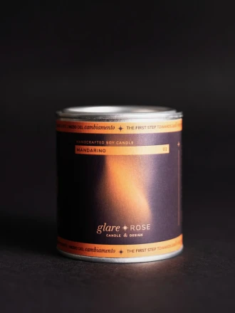 Candela al mandarino in latta