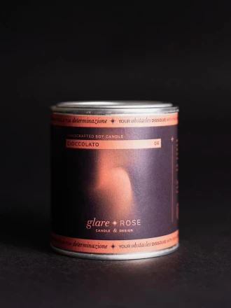 Candela al cioccolato in latta