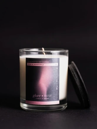 Candela ai fichi e mandorle in vetro