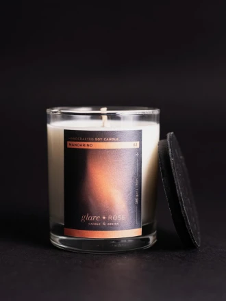 Candela al mandarino in vetro