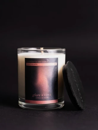 Candela al cioccolato in vetro